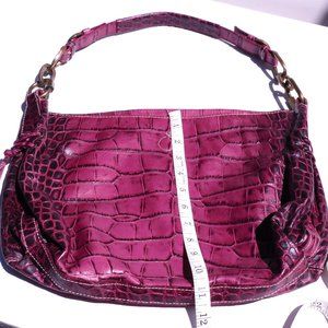 Robert Pietri Croco Embossed Wine Colored Leather Bag